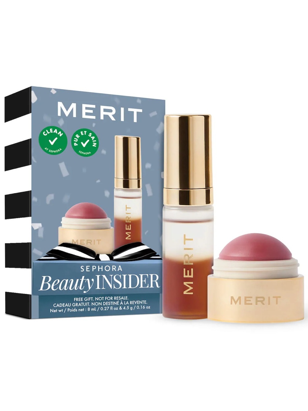 Merit Flush Balm Mini Blush (Cheeky Cool Pink) & Great Skin Instant Glow Serum
